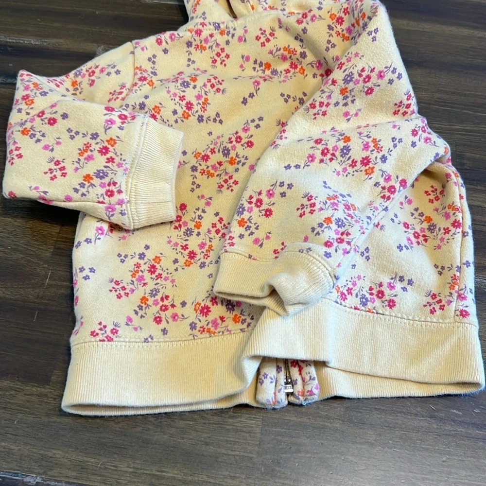 Gap Baby Set Hoodie Zip Up Joggers Floral 12-18 months Toddler Sweater yellow - Picture 4 of 6